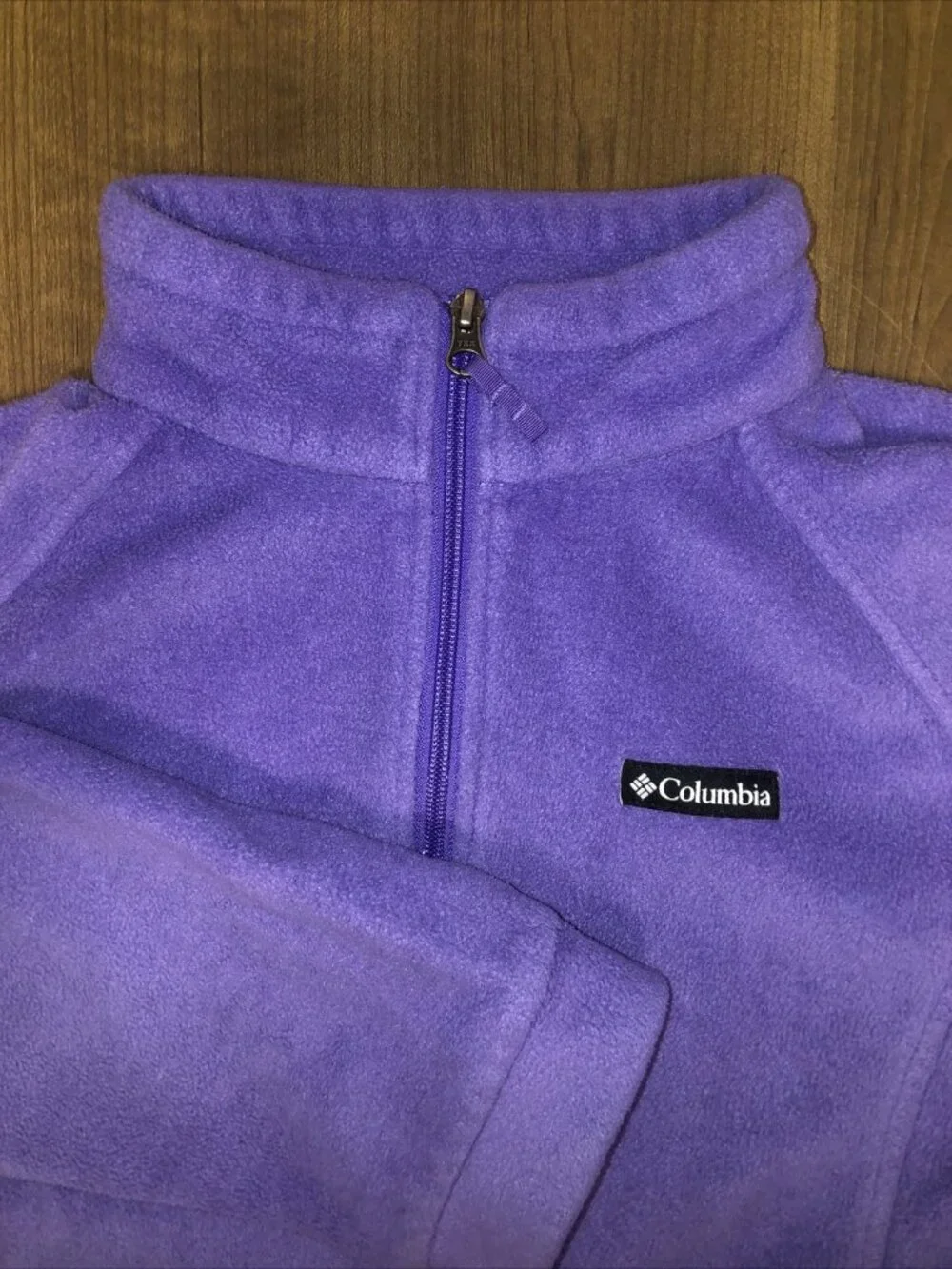 Columbia Girl’s Full Zip Fleece Jacket - Warm Purple With Logo Soft Outdoors